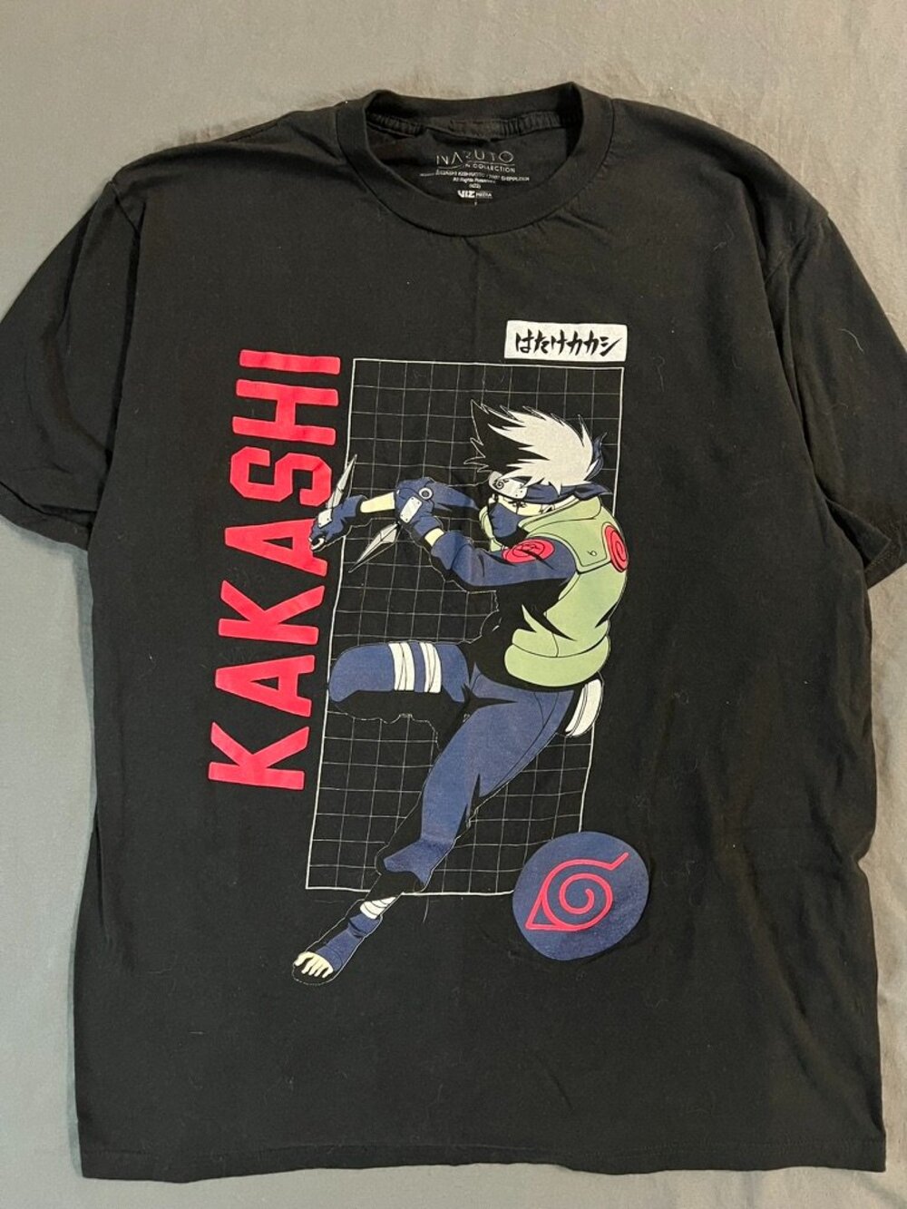 Vintage 2002 Naruto Shippuden Kakashi Tee Anime Men’s Large Black
